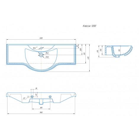 Тумба с раковиной Francesca Империя 120 белая с подсветкой купить в Москве по цене от 36200р. в интернет-магазине mebel-v-vannu.ru