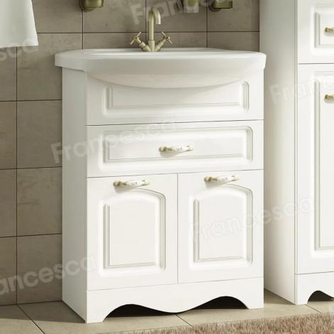 Тумба с раковиной Francesca Империя 55 с 1 ящиком белый с подсветкой купить в Москве по цене от 13930р. в интернет-магазине mebel-v-vannu.ru