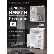 Комплект мебели для ванной комнаты Francesca Империя 65, с ящиками, левый купить в Москве по цене от 23620р. в интернет-магазине mebel-v-vannu.ru