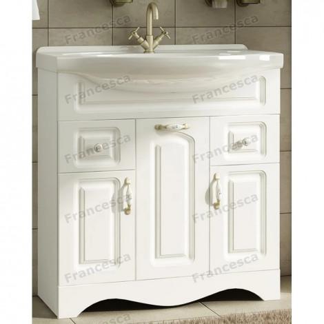 Комплект мебели для ванной комнаты Francesca Империя 75, с ящиками, левый купить в Москве по цене от 33917р. в интернет-магазине mebel-v-vannu.ru