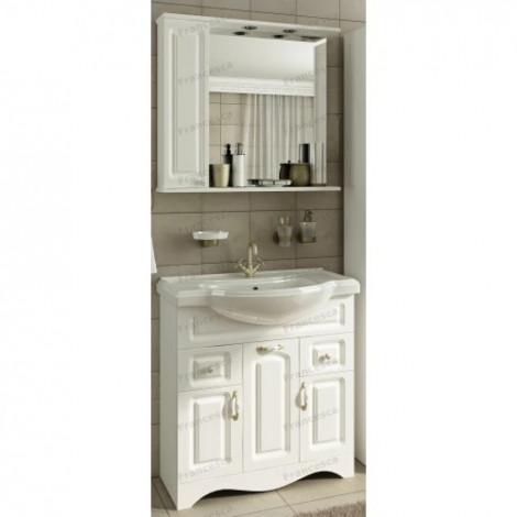 Тумба с раковиной Francesca Империя 80 с ящиками, белый с подсветкой купить в Москве по цене от 21140р. в интернет-магазине mebel-v-vannu.ru