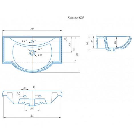Комплект мебели для ванной комнаты Francesca Империя 80 с ящиками, зеркало 2 шкафа купить в Москве по цене от 30940р. в интернет-магазине mebel-v-vannu.ru