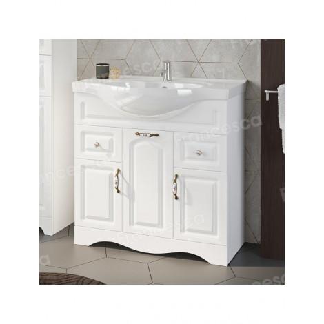 Комплект мебели для ванной комнаты Francesca Империя 85, левый купить в Москве по цене от 34220р. в интернет-магазине mebel-v-vannu.ru