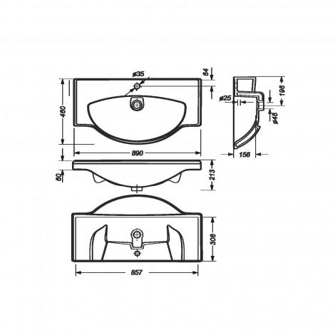Комплект мебели для ванной комнаты Francesca Империя 90-2, с ящиками купить в Москве по цене от 33491р. в интернет-магазине mebel-v-vannu.ru