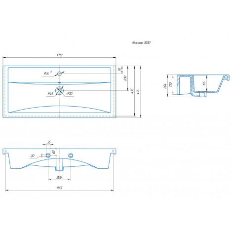 Тумба с раковиной Francesca Avanti Latina 100 подвесная, серая (ум. Фостер 100) купить в Москве по цене от 48904р. в интернет-магазине mebel-v-vannu.ru