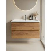 Тумба с раковиной Francesca Avanti Latina 100 подвесная, дуб крафт золотой (ум. Фостер 100) купить в Москве по цене от 48904р. в интернет-магазине mebel-v-vannu.ru