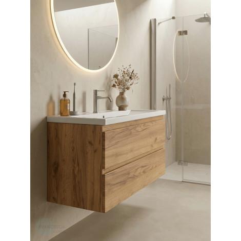 Тумба с раковиной Francesca Avanti Latina 100 подвесная, дуб крафт золотой (ум. Фостер 100) купить в Москве по цене от 48904р. в интернет-магазине mebel-v-vannu.ru