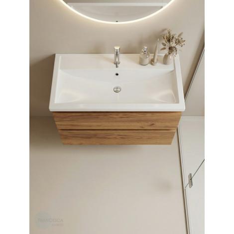 Тумба с раковиной Francesca Avanti Latina 100 подвесная, дуб крафт золотой (ум. Фостер 100) купить в Москве по цене от 48904р. в интернет-магазине mebel-v-vannu.ru