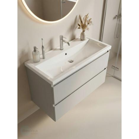 Тумба с раковиной Francesca Avanti Latina 100 подвесная, серая (ум. Фостер 100) купить в Москве по цене от 48904р. в интернет-магазине mebel-v-vannu.ru