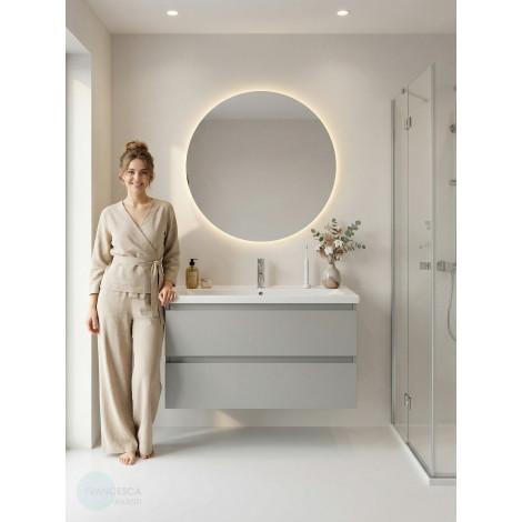 Тумба с раковиной Francesca Avanti Latina 100 подвесная, серая (ум. Фостер 100) купить в Москве по цене от 48904р. в интернет-магазине mebel-v-vannu.ru