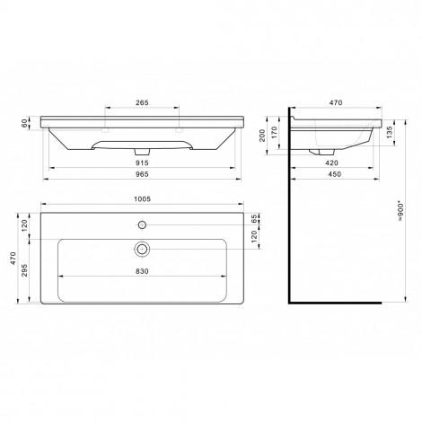 Тумба с раковиной Francesca Avanti Latina 100 напольная (ум. Миранда 100) купить в Москве по цене от 51988р. в интернет-магазине mebel-v-vannu.ru