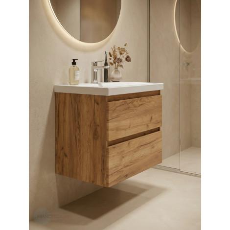 Тумба с раковиной Francesca Avanti Latina 50 подвесная, дуб крафт золотой (ум. Moduo 50) купить в Москве по цене от 28544р. в интернет-магазине mebel-v-vannu.ru