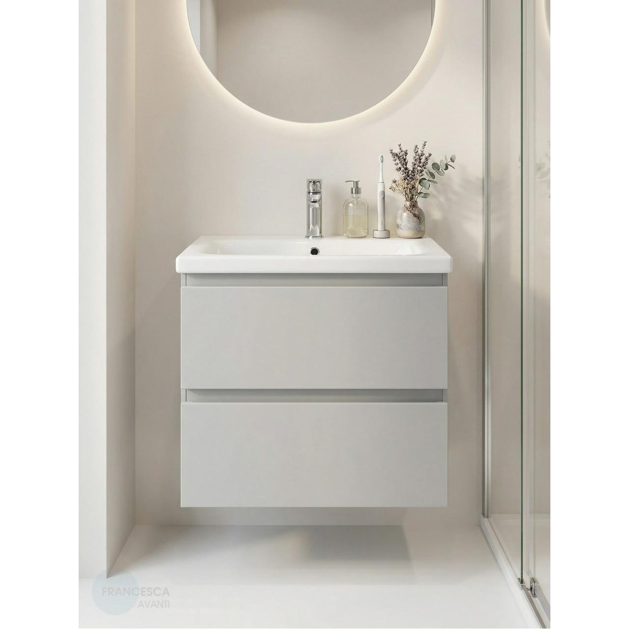 Тумба с раковиной Francesca Avanti Latina 50 подвесная, серая (ум. Moduo 50) купить в Москве по цене от 28544р. в интернет-магазине mebel-v-vannu.ru