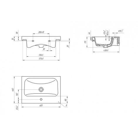 Тумба с раковиной Francesca Avanti Latina 60 подвесная, бежевая (ум. Moduo 60) купить в Москве по цене от 32476р. в интернет-магазине mebel-v-vannu.ru