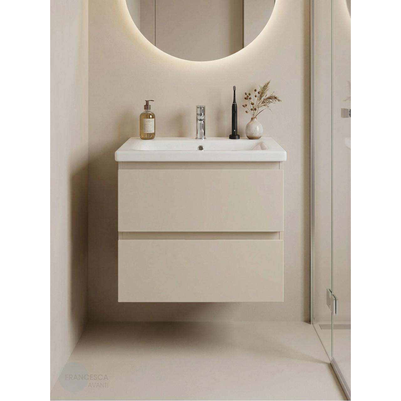 Тумба с раковиной Francesca Avanti Latina 60 подвесная, бежевая (ум. Moduo 60) купить в Москве по цене от 32476р. в интернет-магазине mebel-v-vannu.ru