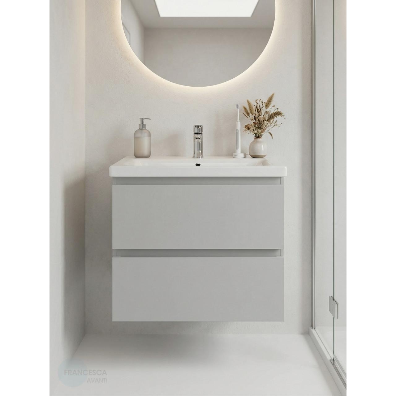 Тумба с раковиной Francesca Avanti Latina 60 подвесная, серая (ум. Moduo 60) купить в Москве по цене от 32476р. в интернет-магазине mebel-v-vannu.ru