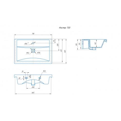 Тумба с раковиной Francesca Avanti Latina 70 подвесная, бежевая (ум. Фостер 70) купить в Москве по цене от 36228р. в интернет-магазине mebel-v-vannu.ru