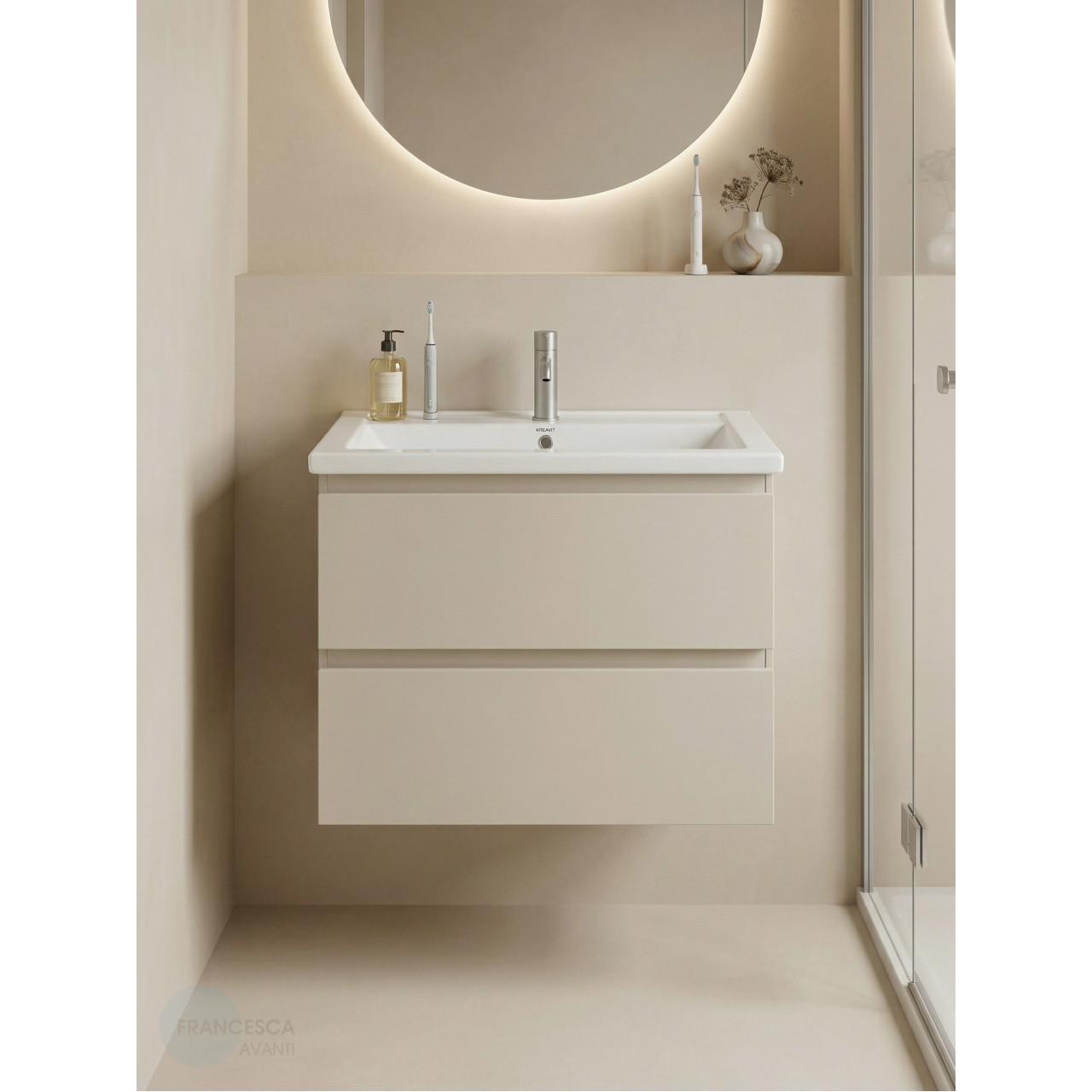 Тумба с раковиной Francesca Avanti Latina 70 подвесная, бежевая (ум. Фостер 70) купить в Москве по цене от 36228р. в интернет-магазине mebel-v-vannu.ru