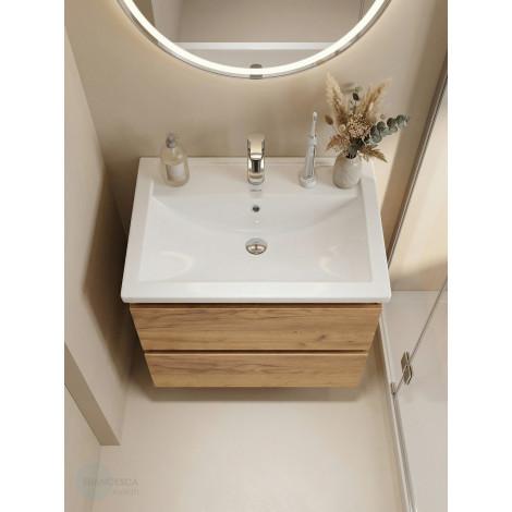 Тумба с раковиной Francesca Avanti Latina 70 подвесная, дуб крафт золотой (ум. Фостер 70) купить в Москве по цене от 36228р. в интернет-магазине mebel-v-vannu.ru