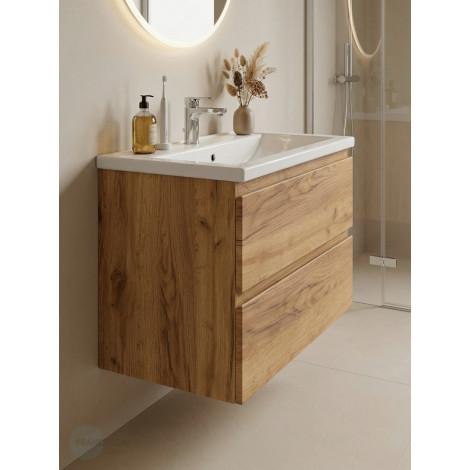 Тумба с раковиной Francesca Avanti Latina 70 подвесная, дуб крафт золотой (ум. Фостер 70) купить в Москве по цене от 36228р. в интернет-магазине mebel-v-vannu.ru