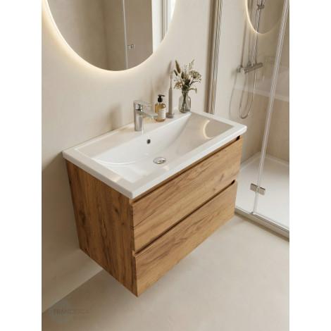 Тумба с раковиной Francesca Avanti Latina 70 подвесная, дуб крафт золотой (ум. Фостер 70) купить в Москве по цене от 36228р. в интернет-магазине mebel-v-vannu.ru