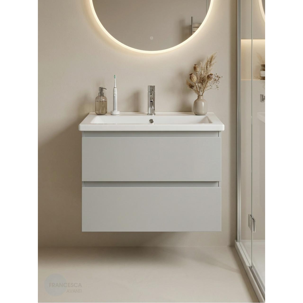 Тумба с раковиной Francesca Avanti Latina 70 подвесная, серая (ум. Фостер 70) купить в Москве по цене от 36228р. в интернет-магазине mebel-v-vannu.ru