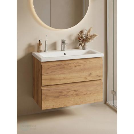 Тумба с раковиной Francesca Avanti Latina 80 подвесная, дуб крафт золотой (ум. Moduo 80) купить в Москве по цене от 41050р. в интернет-магазине mebel-v-vannu.ru