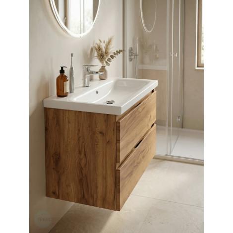 Тумба с раковиной Francesca Avanti Latina 80 подвесная, дуб крафт золотой (ум. Moduo 80) купить в Москве по цене от 41050р. в интернет-магазине mebel-v-vannu.ru