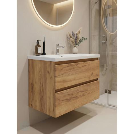 Тумба с раковиной Francesca Avanti Latina 80 подвесная, дуб крафт золотой (ум. Moduo 80) купить в Москве по цене от 41050р. в интернет-магазине mebel-v-vannu.ru