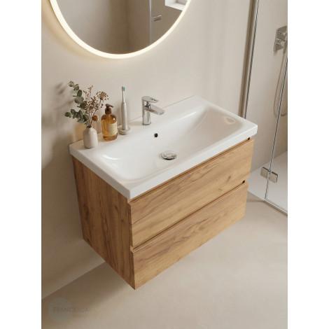 Тумба с раковиной Francesca Avanti Latina 80 подвесная, дуб крафт золотой (ум. Moduo 80) купить в Москве по цене от 41050р. в интернет-магазине mebel-v-vannu.ru