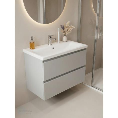 Тумба с раковиной Francesca Avanti Latina 80 подвесная, серая (ум. Moduo 80) купить в Москве по цене от 41050р. в интернет-магазине mebel-v-vannu.ru