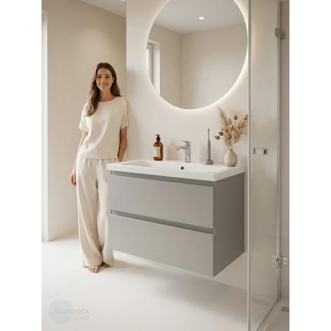 Тумба с раковиной Francesca Avanti Latina 80 подвесная, серая (ум. Moduo 80) купить в Москве по цене от 41050р. в интернет-магазине mebel-v-vannu.ru