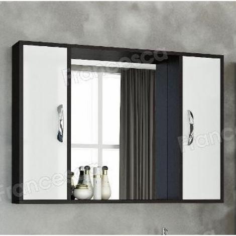 Шкаф-зеркало Francesca Eco Max 100 белый-венге купить в Москве по цене от 5580р. в интернет-магазине mebel-v-vannu.ru