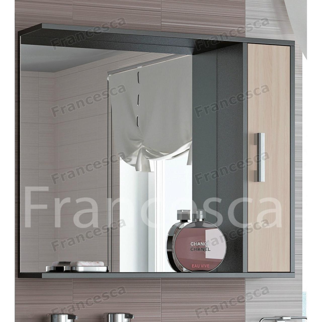 Шкаф-зеркало Francesca Eco 85 дуб-венге купить в Москве по цене от 5060р. в интернет-магазине mebel-v-vannu.ru