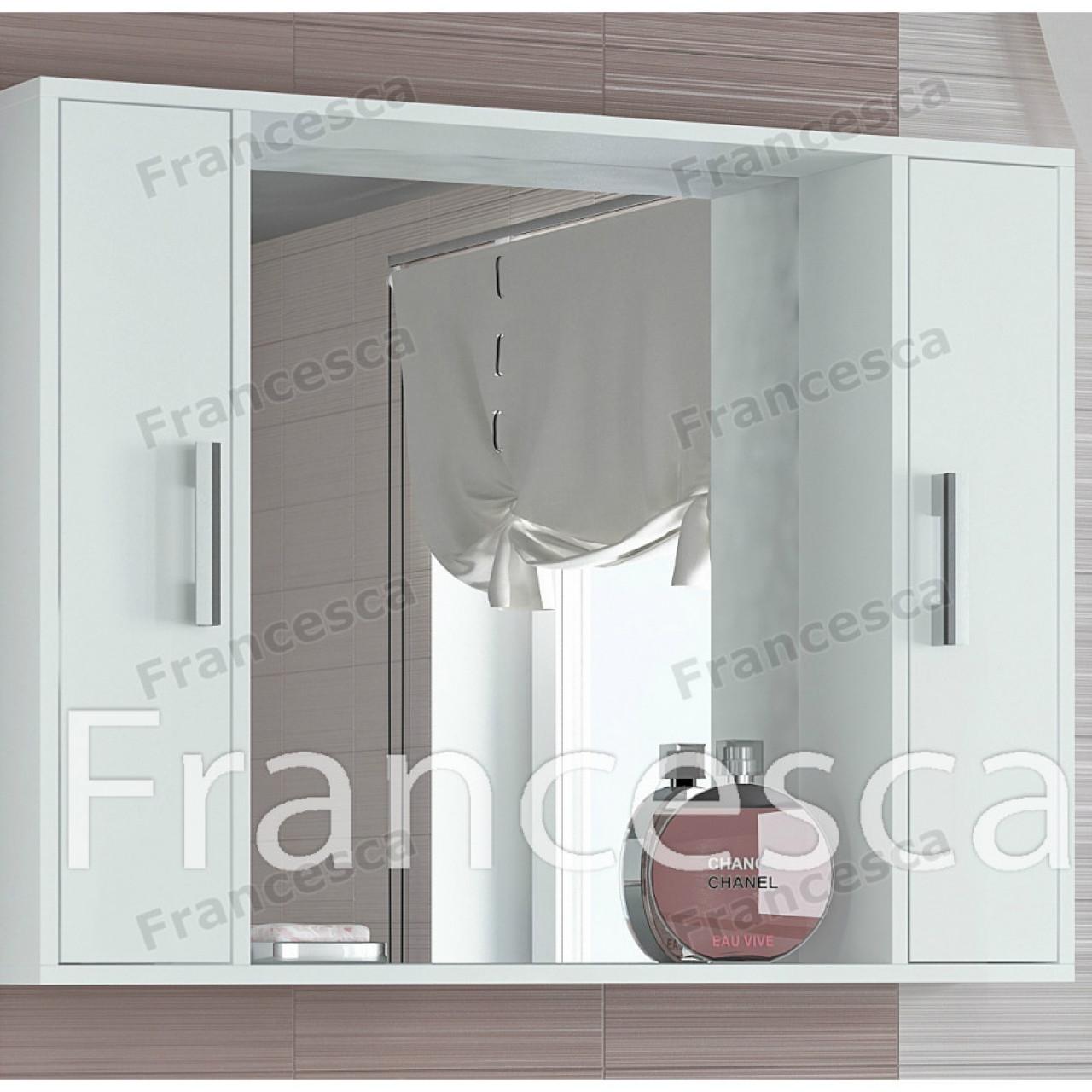 Шкаф-зеркало Francesca Eco 100 белый купить в Москве по цене от 6740р. в интернет-магазине mebel-v-vannu.ru