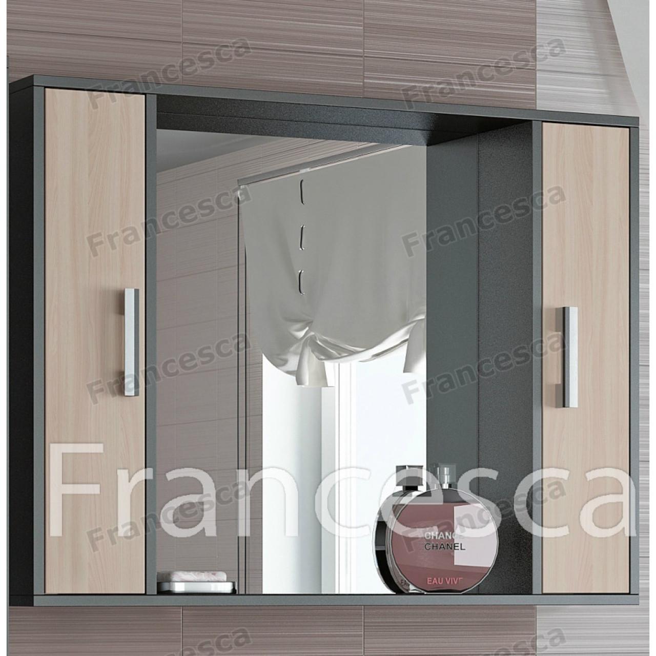 Шкаф-зеркало Francesca Eco 100 дуб-венге купить в Москве по цене от 6740р. в интернет-магазине mebel-v-vannu.ru