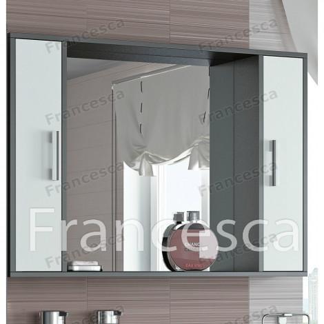 Шкаф-зеркало Francesca Eco 105 белый-венге купить в Москве по цене от 6960р. в интернет-магазине mebel-v-vannu.ru