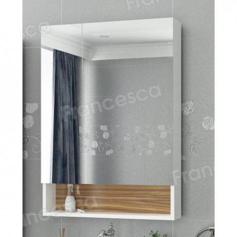 Шкаф-зеркало Francesca Doremi 60, белый/ясень купить в Москве по цене от 14300р. в интернет-магазине mebel-v-vannu.ru