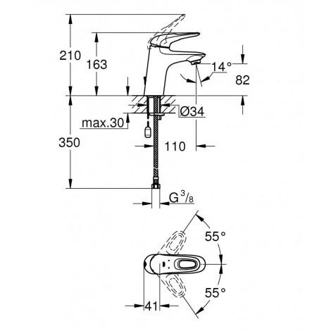 Смеситель Grohe Eurostyle New 33557003 для раковины купить в Москве по цене от 19774р. в интернет-магазине mebel-v-vannu.ru