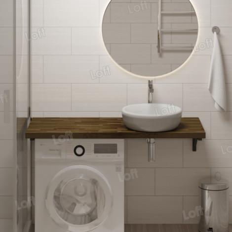 Столешница в ванную из лиственницы 120 (темный) купить в Москве по цене от 12540р. в интернет-магазине mebel-v-vannu.ru