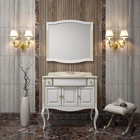 Комплект мебели Opadiris Лаура 100 белая с патиной купить в Москве по цене от 121512р. в интернет-магазине mebel-v-vannu.ru