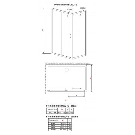 Душевой уголок Radaway Premium Plus DWJ+S 140 стекло фабрик купить в Москве по цене от 99855р. в интернет-магазине mebel-v-vannu.ru
