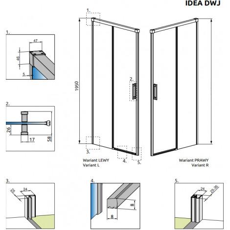 Душевая дверь в нишу Radaway Idea DWJ 100, лев. 387014-01-01L купить в Москве по цене от 71400р. в интернет-магазине mebel-v-vannu.ru