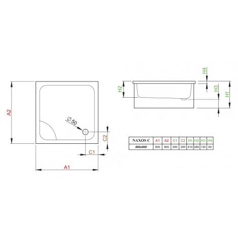 Поддон для душа Radaway Naxos C800 SNC8841-28 купить в Москве по цене от 28152р. в интернет-магазине mebel-v-vannu.ru