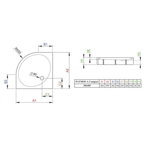 Поддон для душа Radaway Patmos A900 compact 4S99155-05 купить в Москве по цене от 20094р. в интернет-магазине mebel-v-vannu.ru