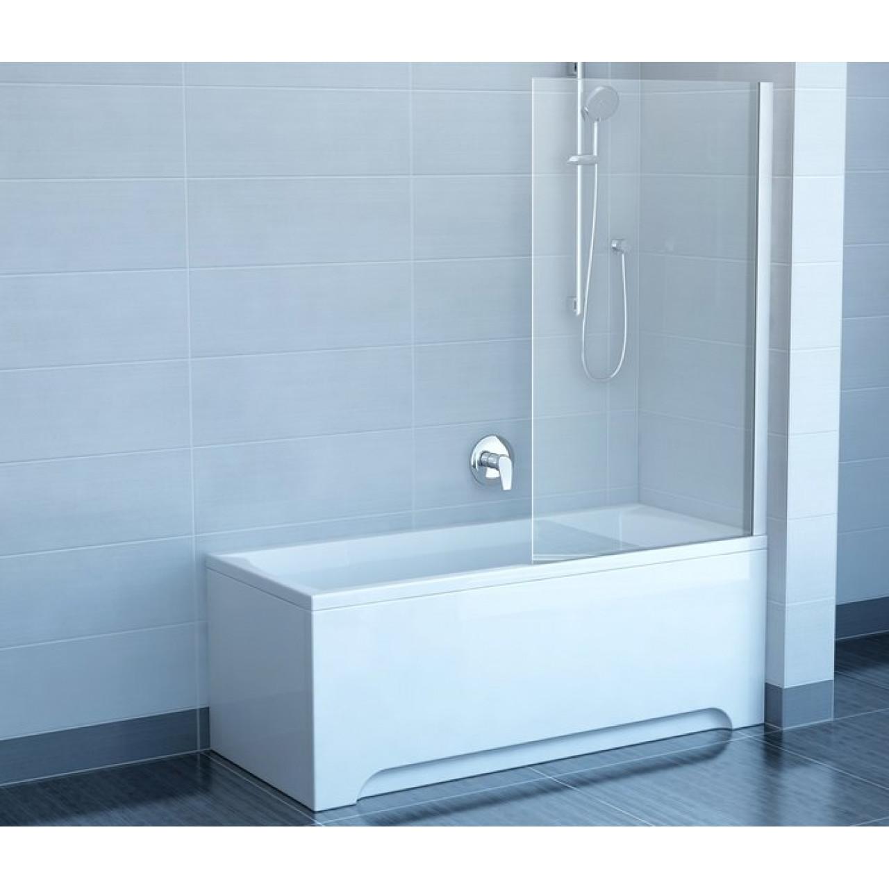 Шторка для ванны Ravak Chrome CVS1-80 R белый+ транспарент 7QR40100Z1 купить в Москве по цене от 30150р. в интернет-магазине mebel-v-vannu.ru