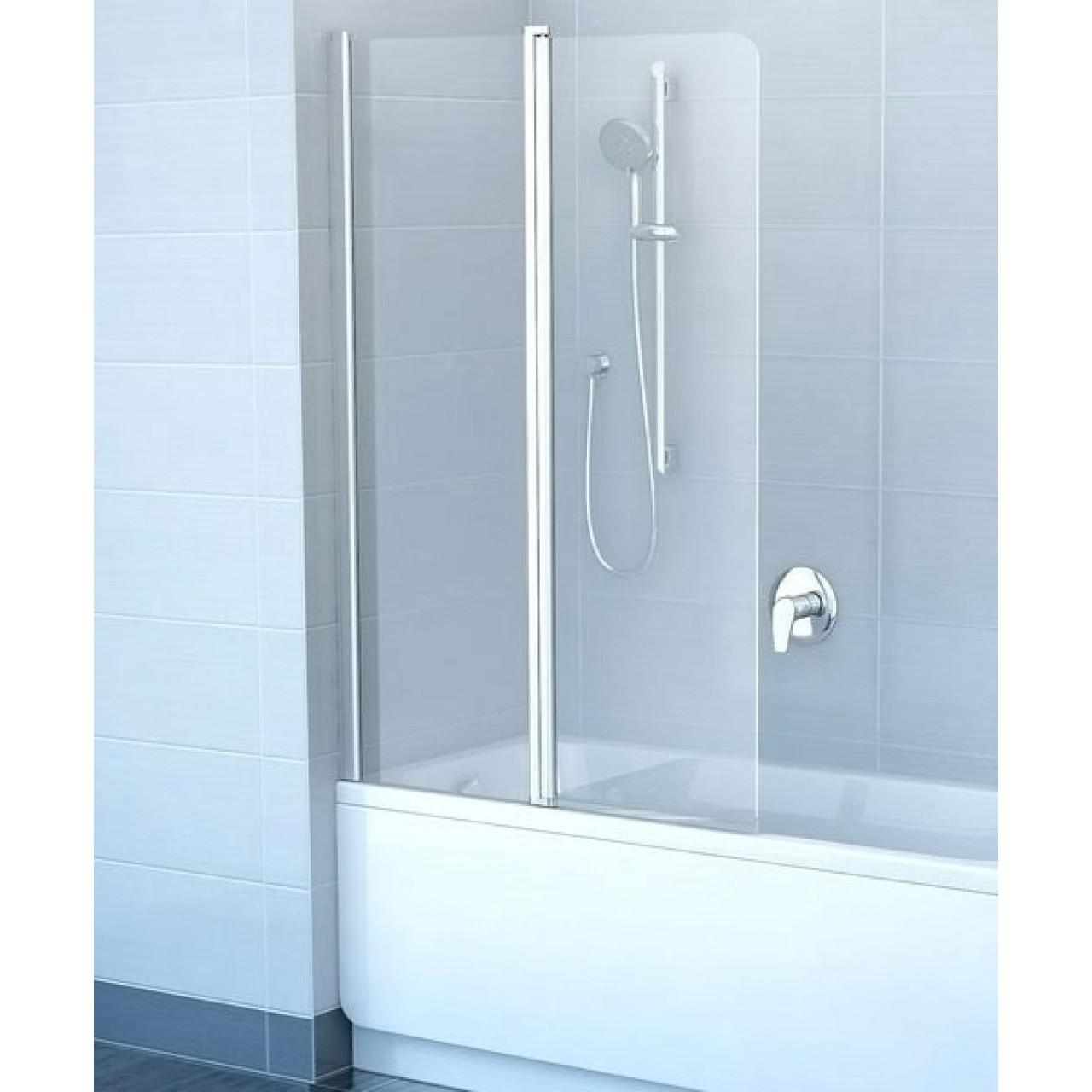 Шторка для ванны Ravak Chrome CVS2-100 L белый+ транспарент 7QLA0100Z1 купить в Москве по цене от 42660р. в интернет-магазине mebel-v-vannu.ru