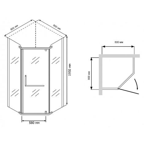 Душевой уголок RGW Passage PA-81 800x800x1950 профиль хром, стекло матовое 01088188-21 купить в Москве по цене от 51244р. в интернет-магазине mebel-v-vannu.ru