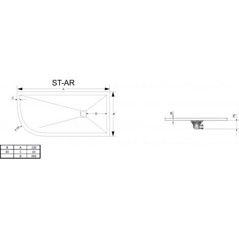 Поддон для душа RGW Stone Tray ST/AR-0128W 80х120 с сифоном 16154128-01R купить в Москве по цене от 26658р. в интернет-магазине mebel-v-vannu.ru