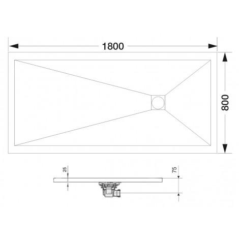 Поддон для душа RGW Stone Tray ST-188G 80х180 с сифоном 14152818-02 купить в Москве по цене от 51892р. в интернет-магазине mebel-v-vannu.ru
